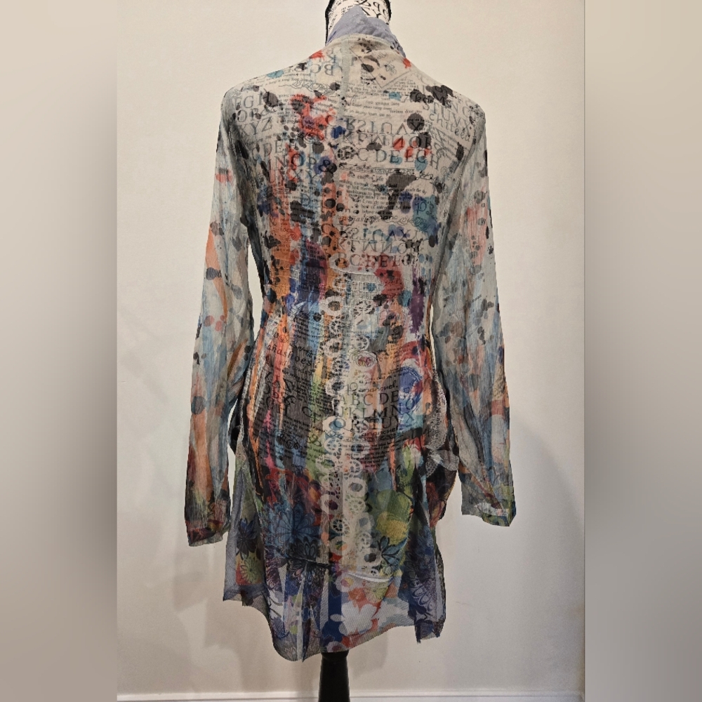 CLEARANCE Anthropologie Multicolor Sheer Top NWOT - Picture 2 of 12